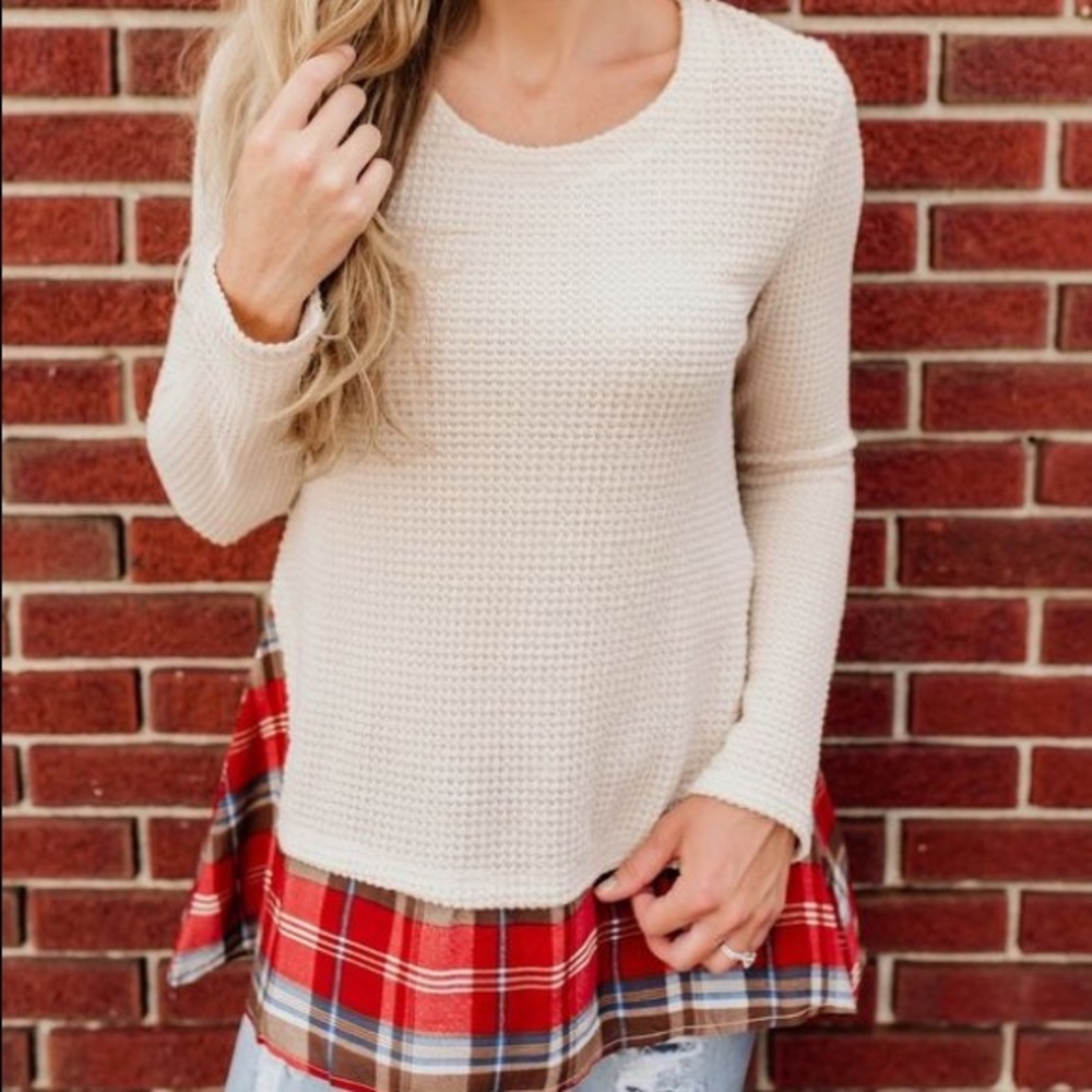 Waffle plaid tunic